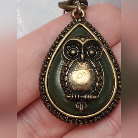 Owl Pendant Multistrand Chainlink Costume Necklace Modern - Picture 4 of 12